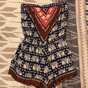 Strapless Boho Romper/Coverup